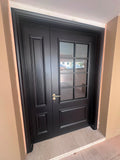 Custom Main Timber Double Leaf Door with 6 Panel Glass